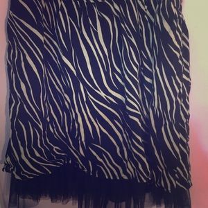 Zebra striped flowey skirt